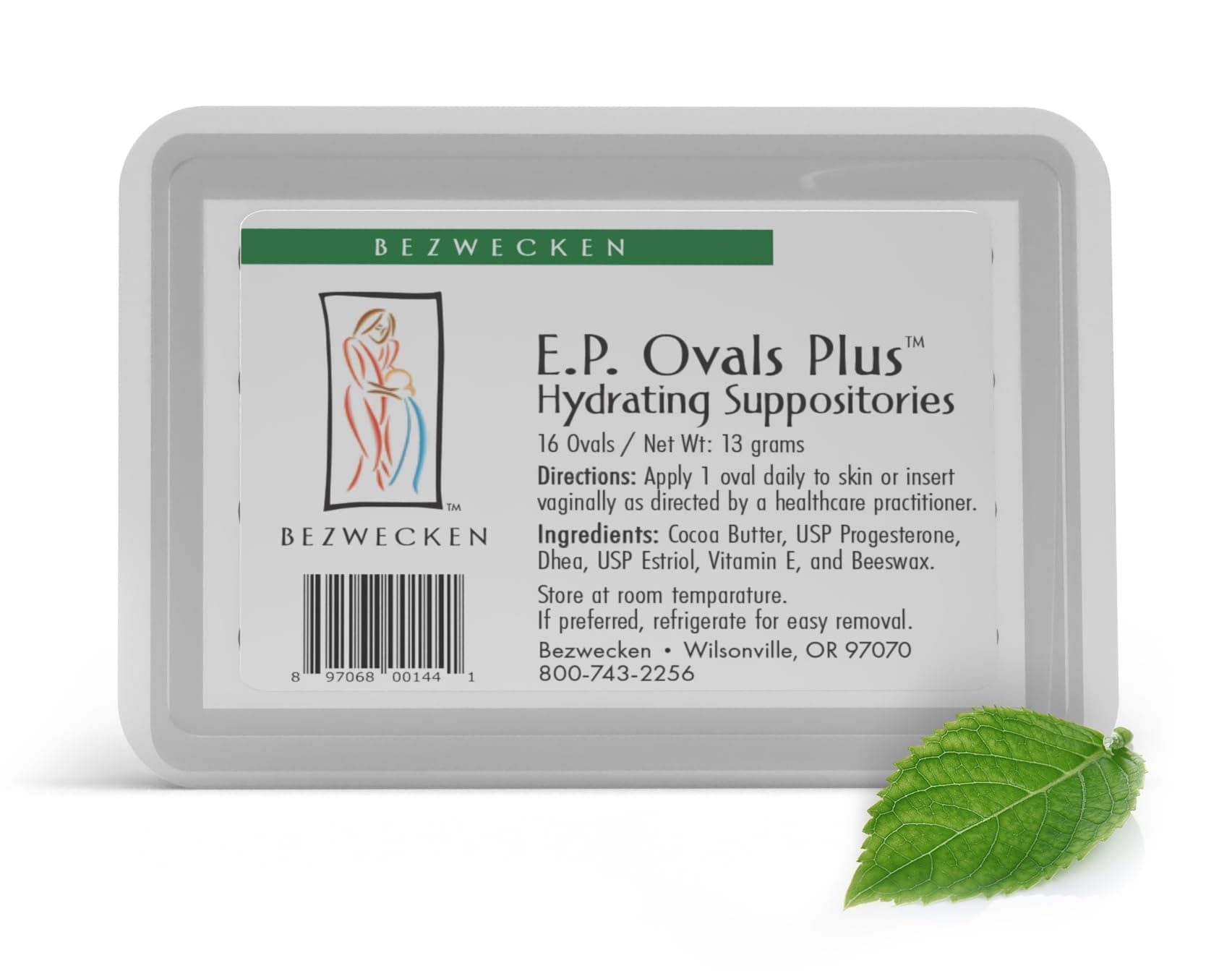 Bezwecken - E.P. Ovals Plus DHEA - 16 Oval Suppositories - Same Trusted Formula, New Improved Shape - Professionally Formulated to Alleviate Vaginal Dryness in Menopausal Women