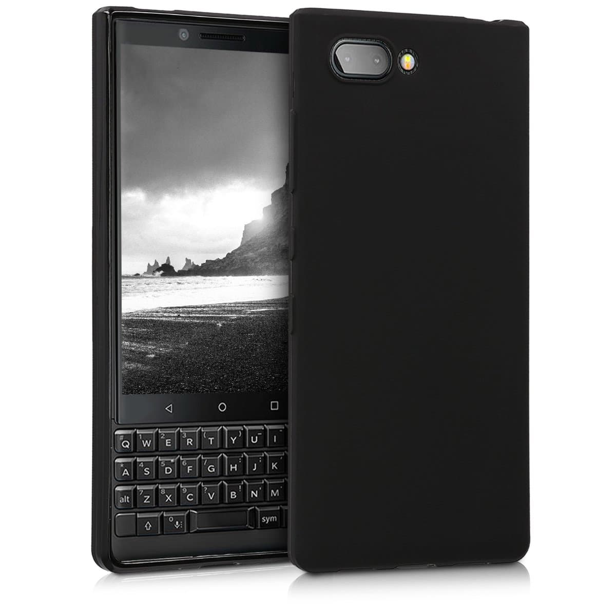 kwmobile Case Compatible with Blackberry KEYtwo (Key2) Case - Soft Slim Protective TPU Silicone Cover - Black Matte