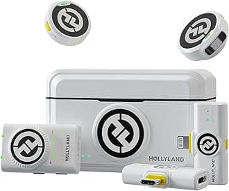 Hollyland Lark M2 Wireless Lavalier Microphone for iPhone/Android/Camera/PC/Laptop with Lightning/USB-C/Plug, 48KHz 24Bit, 1000ft Range, Noise Cancellation, 30H Battery for Video Recording, Streaming