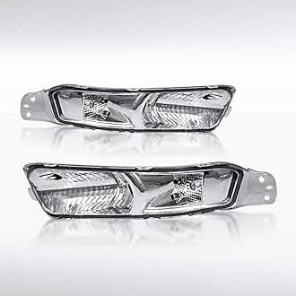 Autozensation Compatible with Ford Mustang 2005-2009, Chrome Housing Clear Lens Bumper Lights, L+R Pair Assembly