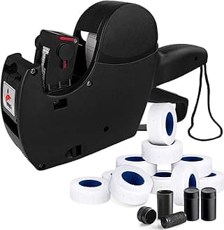 hatisan 8 Digits Pricing Gun Price Tag Gun,Price Gun with Labels with 3 Ink Refill Label Gun Pricing Guns and 10 Roll Label Paper for Office Retail Shop Grocery Store Organization Marking(Black)