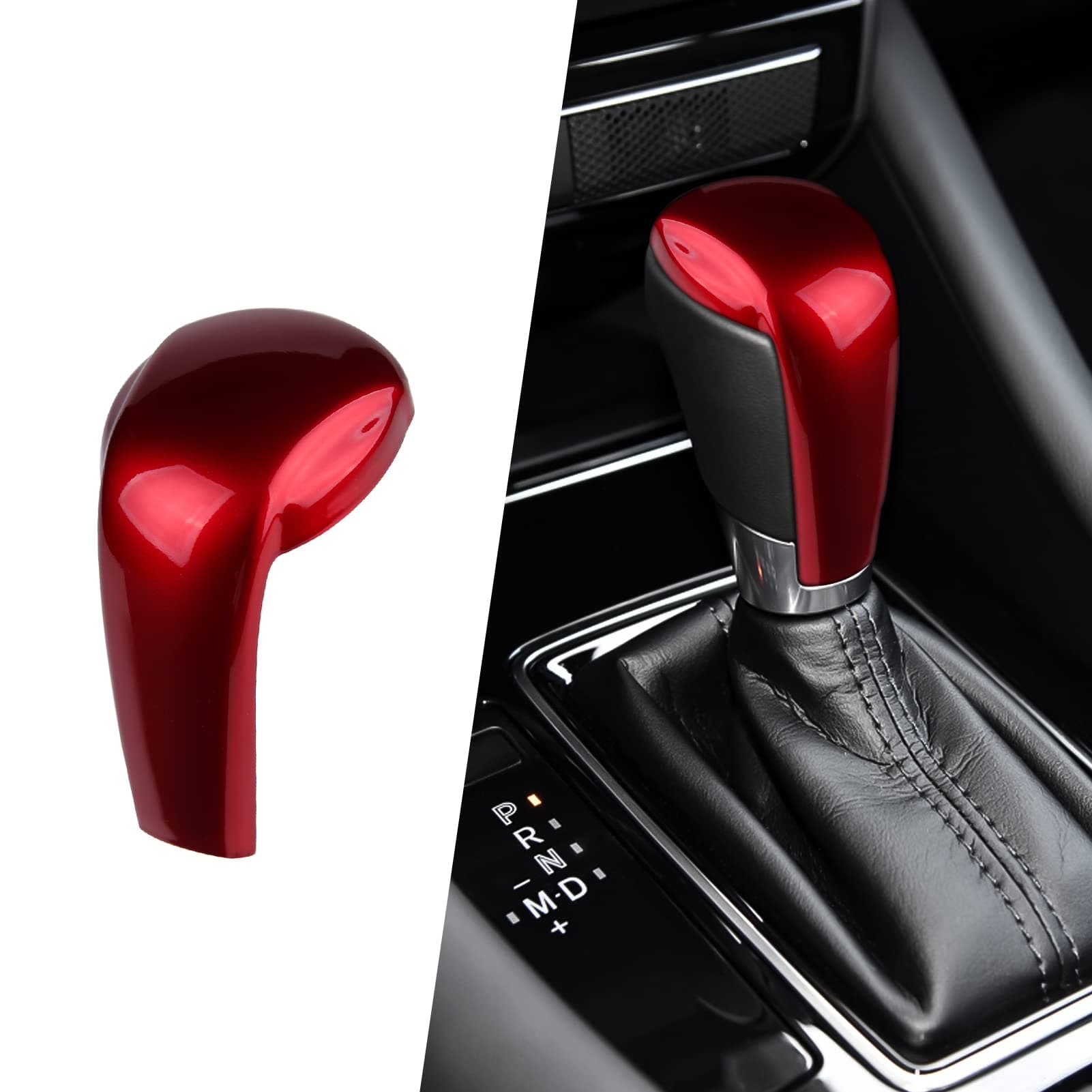 Compatible with Mazda CX-5 CX-9 CX-3 6 3 Accessories Car Gear Shift Knob Cover Trim Cap Gear Panel Gears Sporty Interior Decoration Sticker -Red