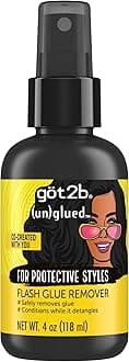 got2b (un)glued Flash Glue Remover, 4 Fl Oz, Wig Glue and Tape In Extension Remover for Human & Synthetic Hair, Gently Removes Bonding, Dermatologist-Tested, Formulated with Aloe Vera & Castor Oil