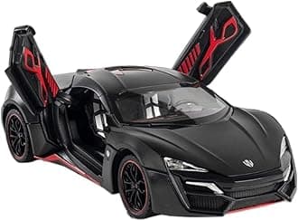 MTG Metro Toys & Gift - LYKAN HYPERSPORT Sport | 1:24 Scale | Big Size Diecast Model Metal Pull Back Toy car for Kids with Openable Doors & Light, Music Toy Vehicle for Kids 【Colors as Per Stock】