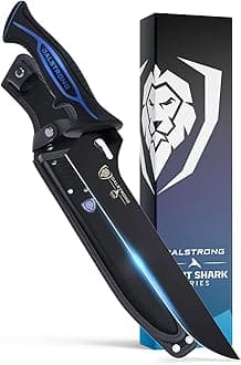 - Dalstrong Slicing & Carving Fillet Knife - 10 inch - Night Shark Series-7CR17MOV High Carbon Steel-Titanium Coated-Fillet Knife for Fish & Meat Slicer - Polypropylene Handle - Sheath- NSF Certified