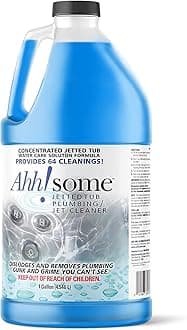 AhhSome Jetted Tub & Hot Tub Cleaner, Powerful Spa Bath Cleaning Solution for Jacuzzis & Whirlpools, 1 Gallon (64 Treatments), Professional Grade Septic Safe Solution for Hot Tubs, Made in USA