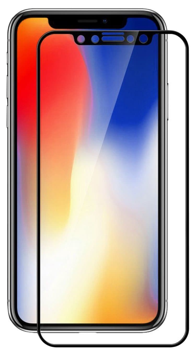 Qurence KKA110901 iPhone X Screen Protector Tempered Glass, iPhone X Full Coverage Film [Black Edge] Screen Protectors 0.33mm for Apple iPhoneX/10 [ Case Friendly ]