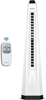 Symphony Surround-i Bladeless Tower Fan for Room | High-Speed with Swivel Action, Touchscreen Control Panel & Remote | 1 Year Warranty | White