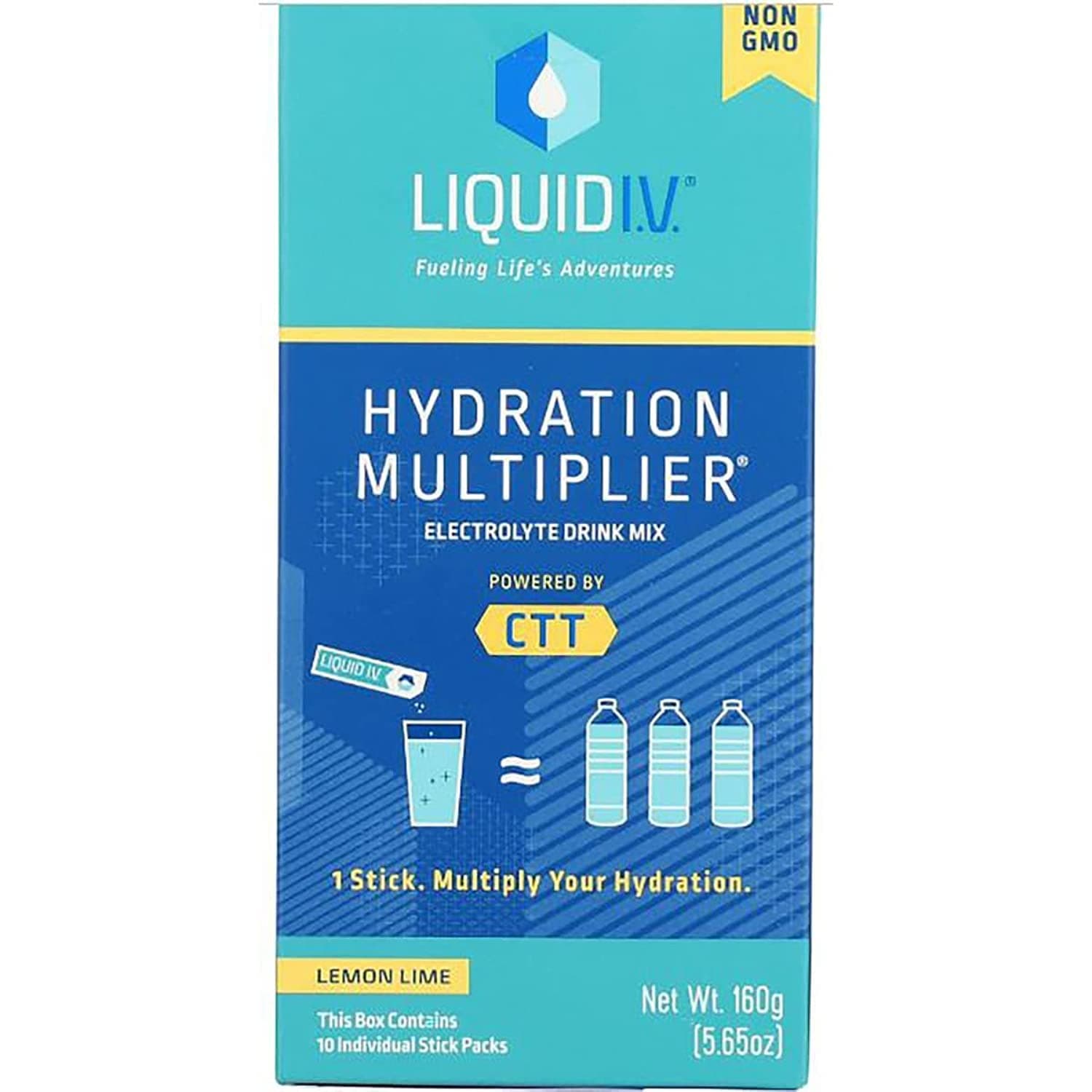 Liquid I.V. Hydration Multiplier (Lemon Lime, 0.56oz)- Pack of 10