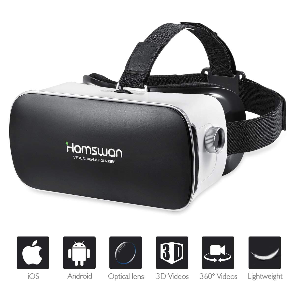 VR Headset, Virtual Reality Headset, 3D Glasses, VR Goggles-for 3D VR Movies Video Games with 110°FOV for iPhone X 8 7 6 6s plus/Samsung Galaxy Series with 4.5-6.0in Screen [2020 Edition]