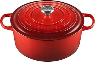 Signature Enamelled Cast Iron Round Casserole Dish With Lid, 30 cm, 8.1 Litres, Cerise, 21177300602430