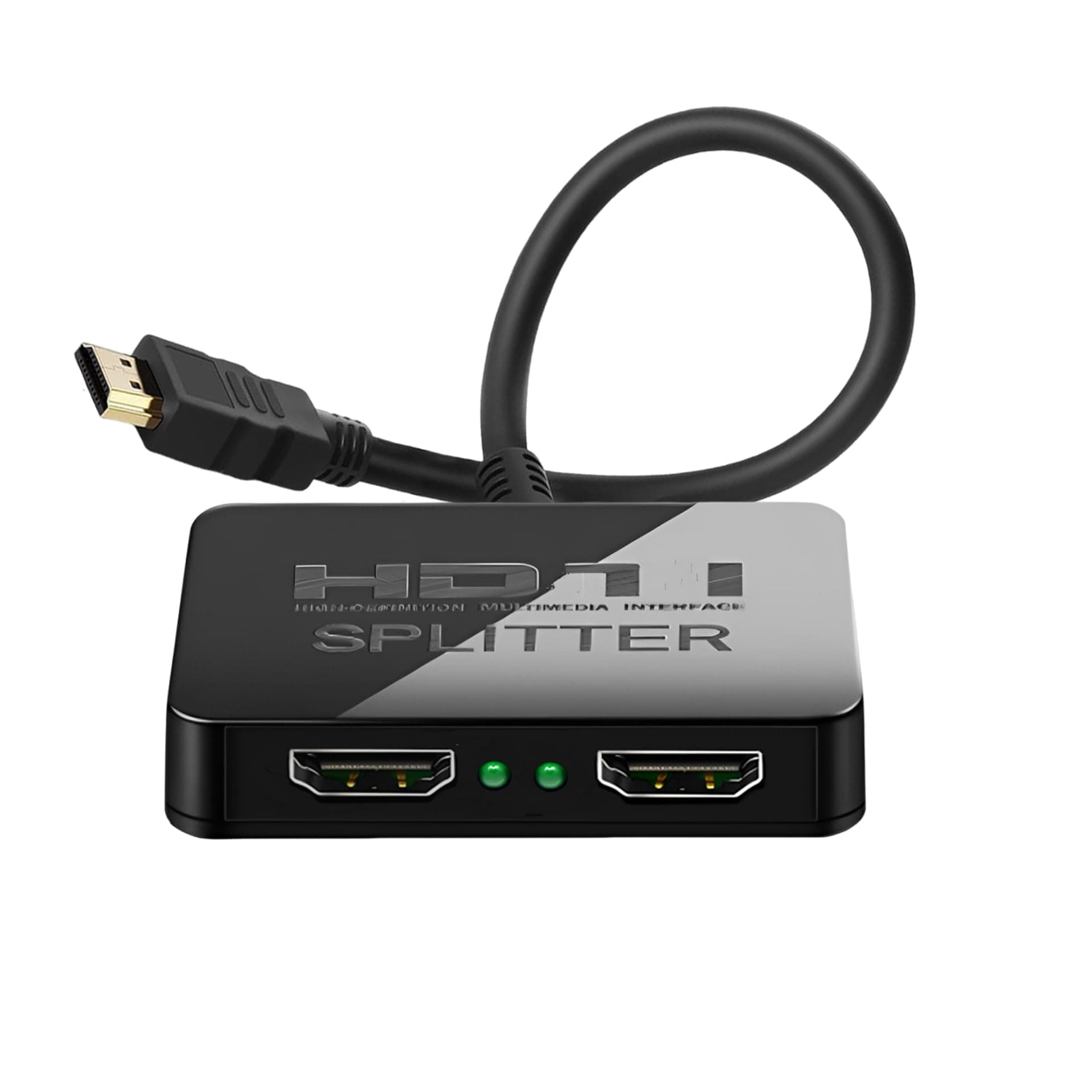 HDMI Splitter 1 in 2 Output 4K with Audio Sync, HDMI Hub Splitter for Dual Monitors, Laptop, PC, MacBook, TV, Monitor, Projector