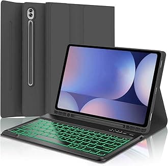 Keyboard Case for Samsung Galaxy Tab S10+ Plus/ S9 Plus/S9 FE+/ S9+/ S8+ Plus/S7+ Plus/S7 FE 12.4 Inch with S Pen Holder, Backlit Smart Bluetooth Keyboard case Cover (Black)