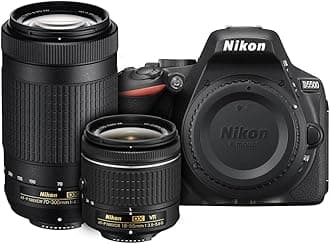 Nikon D5500 Digital Camera Kit with 18-55mm and 70-300mm - Black