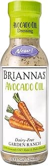 BRIANNAS - Avocado Oil Dairy-Free Garden Ranch Dressing - Nutrient Rich, No Sugar, Keto Friendly Salad Dressing made with 100% Avocado Oil - 10 oz. Bottle