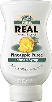 Re’al Syrup | Pineapple Puree Infused Fruit Syrup | Made with Real Pineapple | 500ml |Natural Ingredients| Cocktails, Baking, Smoothies, Mixing Drinks, Desserts, Cooking