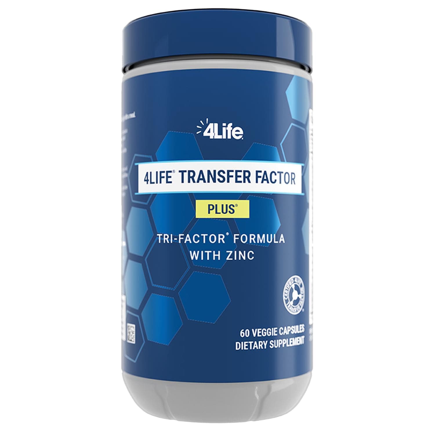 Transfer Factor Plus - Support with Zinc, Super Mushroom Blend (Maitake, Shiitake, Agaricus), and Colostrum & Egg Yolk Extracts - 60 Capsules