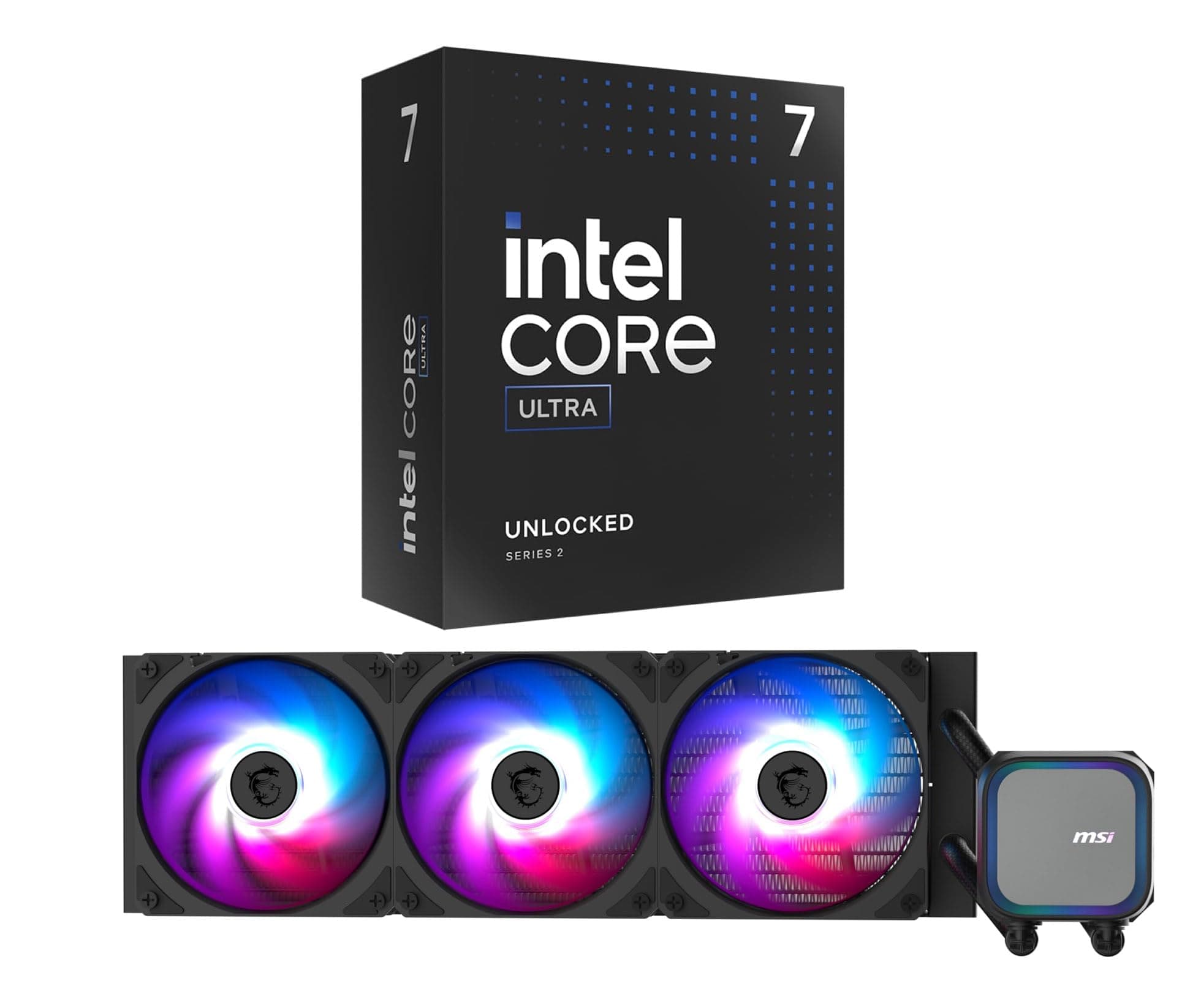 CPU AIO Combo - Ultra 7 265K Desktop Processor 20 cores up to 5.5 GHz with MAG CORELIQUID A13 360 CPU Liquid Cooler, Black