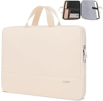 Ytonet Laptop Case 15.6 inch, TSA Laptop Sleeve Water Resistant Slim Carry Travel Computer Bag Compatible for MacBook, HP, Dell, Lenovo, Asus Notebook, Gifts for Men Women, Beige | TSA, Water Resistant, Slim, Carry, Travel