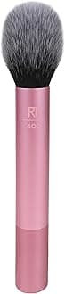 Real Techniques Ultra Plush Blush Makeup Brush, For Loose, Cream, or Pressed Blush, Rosy Glow Cheeks, Fluffy Powder Brush, Aluminum Ferrules, Synthetic Bristles, Vegan & Cruelty Free, 1 Count