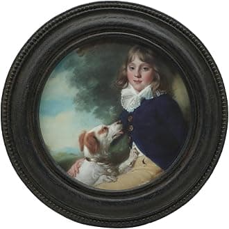 3x3 Small Vintage Round Picture Frame, Mini Antique Black Grey Ornate Circle Photo Frame, for Tabletop and Wall Display, Retro Home Decor, Old Fashioned Photo Gallery Art