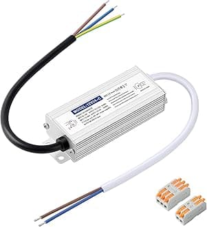 LED Transformer 24W, 12V 2A, Waterproof IP67, Constant Voltage, for Indoor and Outdoor LED Lighting
