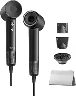 Laifen Swift Hair Dryer, High Speed 200M Ionic Blow Dryer with 110, 000 RPM Brushless Motor for Fast Drying, Low Noise, Hairdryer with Magnetic Nozzle