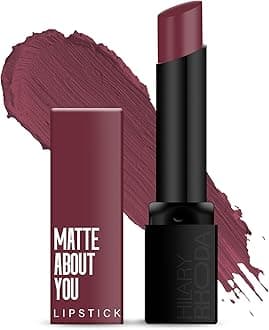 Matte About You Lipstick | Long Lasting & Highly Pigmented Lipstick | Glides Smoothly | Matte Finish | One Stroke Application | Cruelty-Free & Vegan - 3g (Divine Wine - Shade 09)