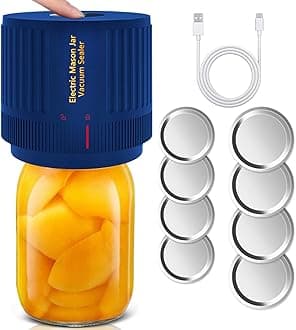 Mason Jar Vacuum Sealer, Electric Vacuum Sealer Kit for Wide-Mouth & Regular-Mouth Mason Jars, Jar Sealer for Food Storage and Fermentation, Deep Blue