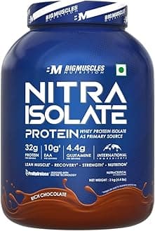 Bigmuscles Nutrition Nitra Isolate [2kg, Rich Chocolate] | 32g Protein | 10g EAA | Whey Protein with ProHydrolase Enzyme Tech. For Faster Absorption
