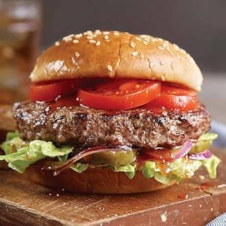 Premium Classic Beef Steak burgers, 8 count, 4.5 oz each - Vacuum Sealed Restaurant-Quality Beef and Cooking Instructions from Kansas City Steak Company. A Grill Ready True American Classic.