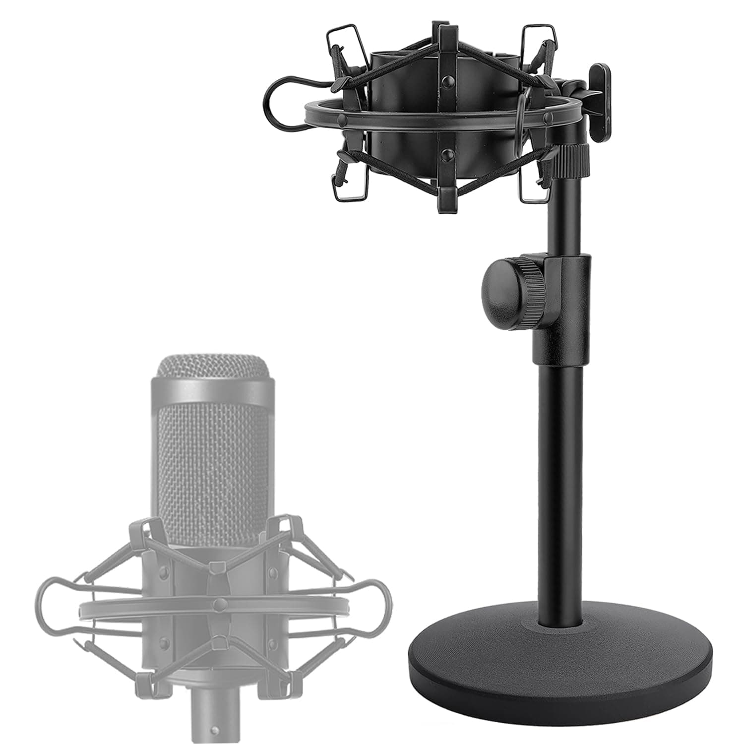 AT2020 Desktop Microphone Stand with Mic Shock Mount, Adjustable Table Mic Stand for Audio Technica AT2020 AT2020USB+ AT2035 ATR2500 Condenser Studio Microphone