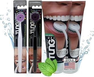 Peak Essentials The Original TUNG Brush 2 & 2 Gel Tongue Cleaner Partner Pack, 4 Count (Pack of 1)
