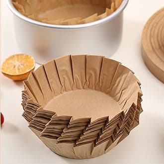 100PCS Basques Cake Paper, 4 Inch Round Parchment Paper, Non-Stick Cupcake Cheesecake Liners Disposable for Air Fryer,Microwave,Oven