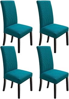 NORTHERN BROTHERS Dining Chair Covers Stretch Chair Slipcovers, Removable Washable Parsons Kitchen Chair Covers Set of 4, Teal