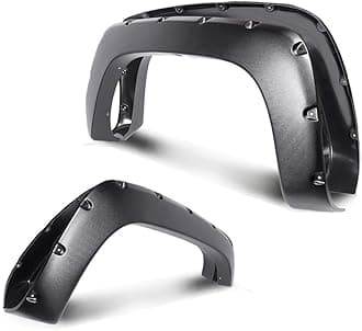 Mallofusa Pocket Rivet Style Fender Flares Compatible for Chevy GMC C/K 1500 1988-1998 Set of 4Pcs Textured Black