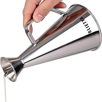 Olietta Olive Oil Dispenser Bottle Stainless Steel Non Drip Leak Proof No Mess Vinegar Pourer & Kitchen Drizzler 17 oz 500ML 0.5 Litre Great for Pouring & Drizzling Easy to Clean & Leakproof
