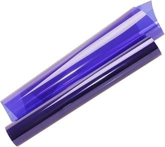 HOHOFILM 23.6"x78.7" Colored Window Film Clear Decorative Glass Tint Sun Blocking Heat Control Self Adhesive Window Tint for Building Residential(Purple)