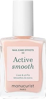 Manucurist Active Smooth 00 Nail Concealer Polish & Care - No Lamp - Ultra-Brightening 2 in 1 Rosé Finish Nail Polish & Nail Strengthener - CC Nail Concealer - Ridge Filler for Nails - Plant-Based