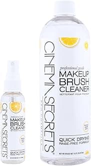 CINEMA SECRETS Professional Makeup Brush Cleaner - 16oz Lemon Scent with 2 oz Spray