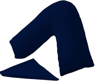 HOMES-LINEN Orthopaedic V-Shaped Pillow Extra Cushioning Support For Head, Neck & Back (Navy, V-Pillow With Cover)