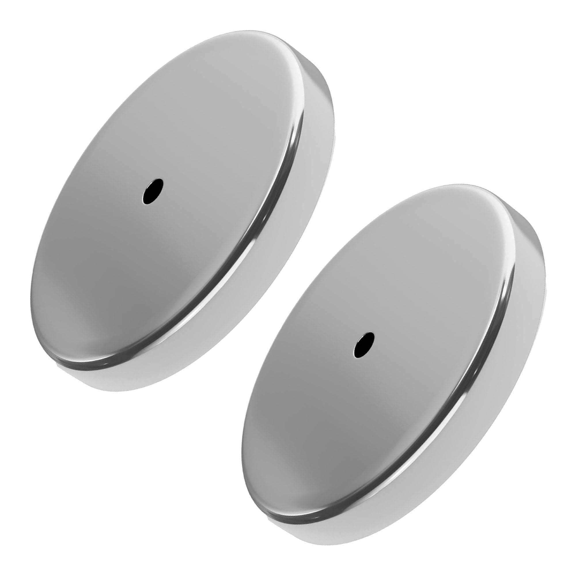 Master Magnetics Ceramic Round Base Magnet Pack - Heavy-Duty Strong Magnets - 200 lb Pull Each - for Indoor and Outdoor Use - Chrome-Plated - 4.90" Diameter - 0.50" Hole - 0.50" Thick - 2-Pack