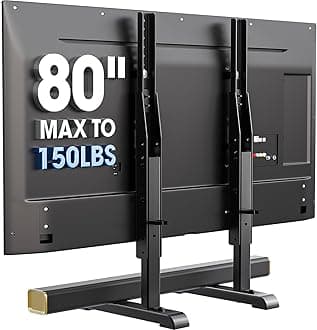 Universal TV Stand, Table Top TV Stand Base Wobble-Free Replacement for Most 24 to 77 Inch LCD LED TVs, 7 Height Adjustable TV Legs Hold up to 110lbs, Max VESA 800x500mm, Black AX10TB02