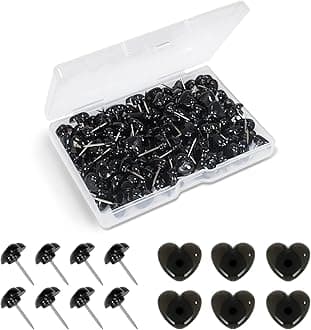 Black Heart Push Pins,120-count Decorative Push Pins for Cork Board Plastic Thumb Tacks Steel Cute Push Pins for Bulletin Board Photo Wall Picture Maps Posters Note Home Office Supplies