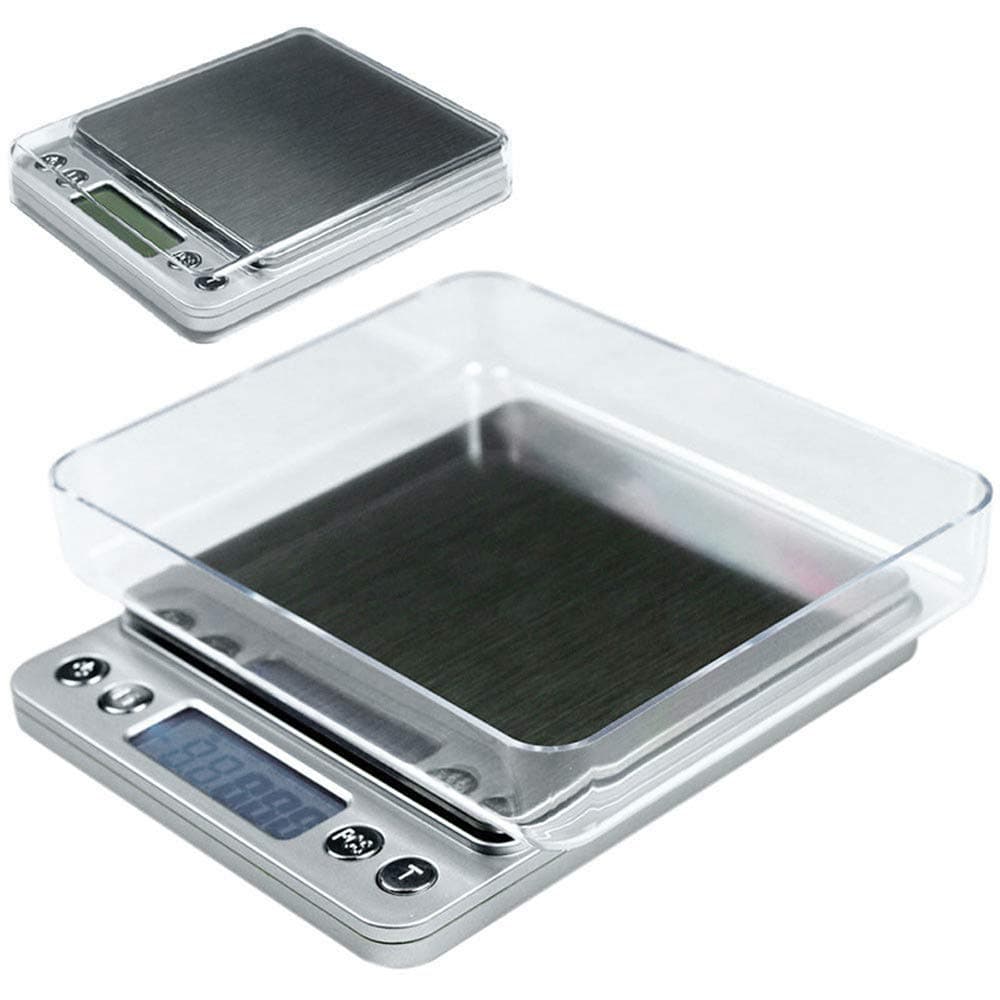 High Precision Digital Jewelry/Lab/Laboratory/Kitchen Scale with Two Trays Electronic Accurate Weighing Scales 0.01g Auto Calibration (500g, 0.01g)