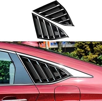 Rear Side Window Louvers Compatible for Honda Accord 2022 2021 2020 2019 2018 Accesories Sport Style Air Vent Cover (Bright Black)