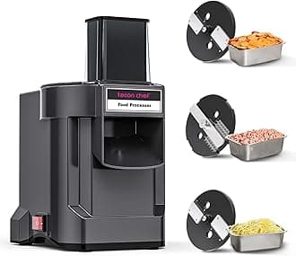 3 in 1 Electric Food Processor Vegetable Dicer Chopper Multifuntional Potato Cutter Onion Slicer with 3 Stainless Steel Blades for Commercial & Home Use