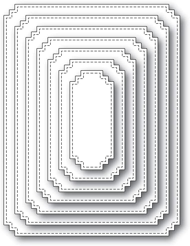 Nesting Frame Metal Cutting Dies, Stitched Rectangle Cutting Die Cuts Stencils DIY Scrapbooking Album Decorative Embossing Paper Dies for Card Making