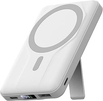 Azmuth Wireless Portable Charger with Stand, Slim 10000mAh Magnetic Power Bank for Magsafe, 22.5W Fast Charging Battery Pack with Digital Display Compatible with iPhone 17/16/15/14/13/12 SeriesGlobal Recycled StandardGlobal Recycled StandardGlobal Recycled Standard