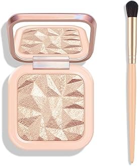 Face Highlighter Palette, Glossy Glitter Highlight Contouring Palette Natural Shiny Contour Makeup Illuminator Concealer Lasting Lightweight, by Ownest Beauty-SUN GLOW